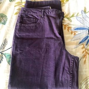 Coldwater creek size 12 purple cropped jeans